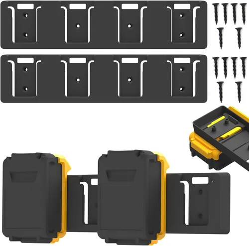 Vista 10 de Soporte de batería compatible con soporte de batería DeWalt 20V, montaje de 4 ranuras a granel, herramienta de garaje, herramientas para Dewalt 20v