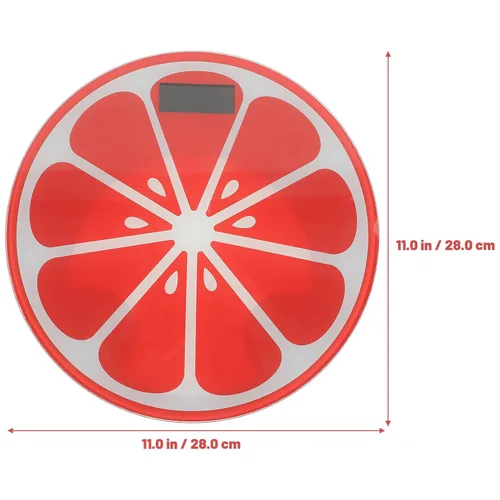 Vista 2 de FRCOLOR Báscula de peso digital de dibujos animados para humanos Diseño mini redondo templado con sensor de alta precisión Apagado automático