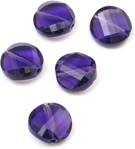 Vista 8 de Adabele - 25 cuentas de cristal sueltas con giro redondo plano y facetado de 0.315 in (0.315 in), transparente AB compatible con Swarovski Preciosa