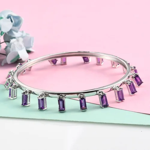Vista 2 de Femme Luxe Gemsone - Bangel colgante para mujer, plata de ley 925, tamaño 5.5 pulgadas