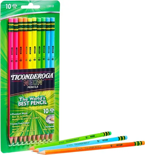Vista 3 de Paquete de 10 lápices neón de la marca Dixon Ticonderoga n. º2 2