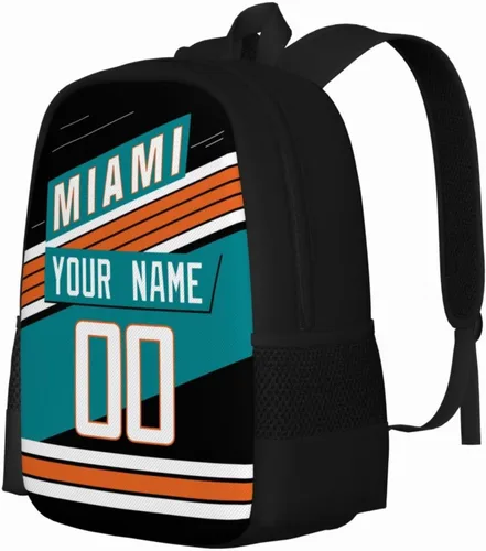 Vista 2 de KREDE Mochila Miami - Bolsas personalizadas para hombres y mujeres, Negro 01