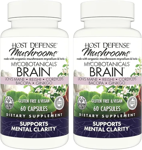 Vista 8 de Host Defense® MycoBotanicals Cerebro, ayuda a la claridad mental, 60 unidades, 60, 1