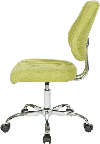 Vista 5 de OSP Home Furnishings Sunnydale - Silla de oficina de felpa ajustable con base cromada, albahaca