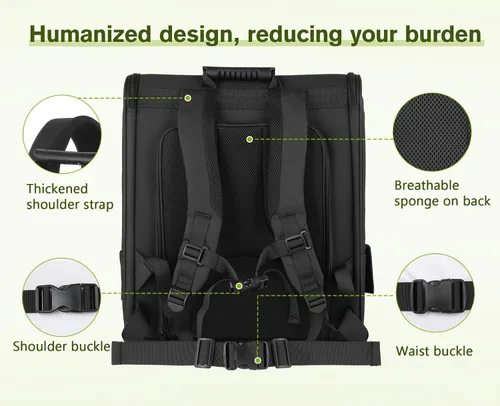Vista 7 de Pecute - Mochila para mascotas, extensible con malla transpirable para perros pequeños, gatos, mochila para mascotas, para senderismo, viajes