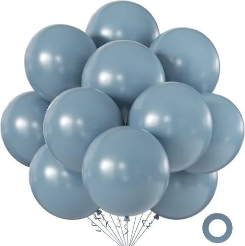 Vista 66 de KALOR Globos color morado ceniza de 18 pulgadas, 10 globos de látex mate, globos redondos grandes para bodas, baby shower, fiestas de cumpleaños
