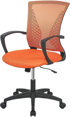 Vista 8 de Meet Perfect Silla de oficina con respaldo medio de malla con soporte lumbar ergonómico y reposabrazos, silla de computadora ajustable, silla
