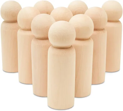 Vista 15 de Muñecas de madera en miniatura de 1-1/8 pulgadas, paquete de 100 muñecas pequeñas para manualidades, figuras en miniatura y juego de mundo pequeño