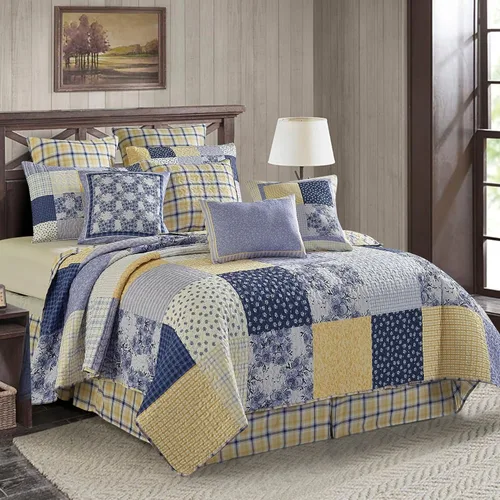 Vista 12 de Virah Bella Juego de ropa de cama King Lodge de 3 piezas, juego de edredón reversible rústico con fundas de almohada decorativas, panel familiar