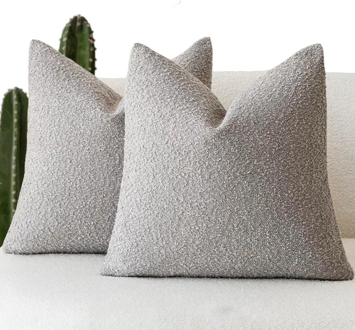 Vista 58 de Foindtower - Juego de 2 fundas decorativas de textura de bucle, fundas de almohada acentuadas, fundas de cojín sólidas, neutrales, para sofá, silla