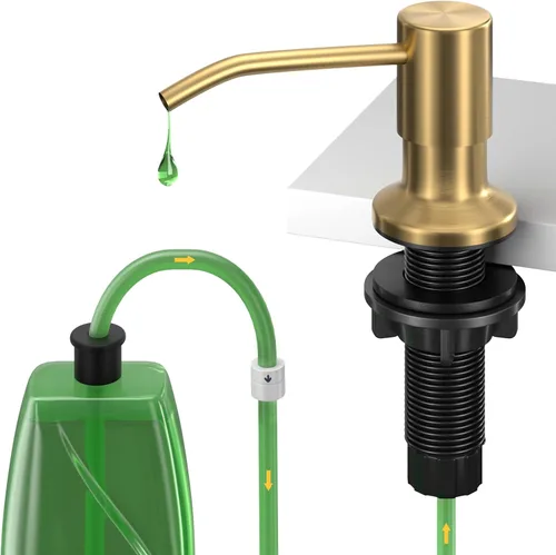 Vista 14 de Dispensador de jabón para fregadero de cocina, dispensador de jabón integrado, kit de tubo de extensión de 47 pulgadas, bomba dispensadora de loción