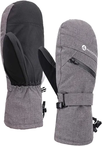 Vista 7 de ANDORRA Manopla de esquí y snowboard con pantalla táctil para mujer con cremallera diagonal Negro