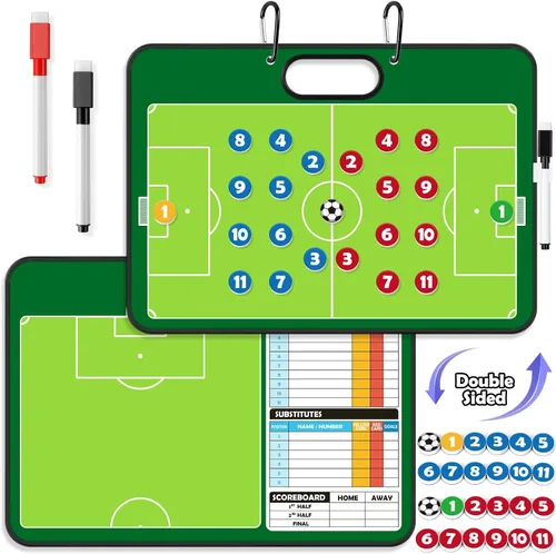 Vista 9 de Torlam Tablero magnético de entrenamiento de borrado en seco, béisbol, fútbol, fútbol, baloncesto entrenador portapapeles
