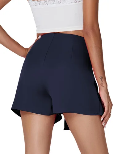 Vista 2 de Umenlele Falda corta de cintura alta para mujer, con abertura lateral, con cremallera