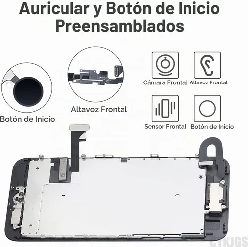Vista 3 de Pantalla de repuesto para iPhone 7 con botón de inicio 4.7", color negro