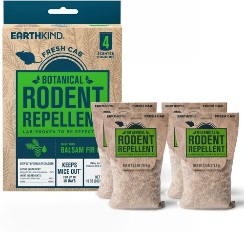 Vista 11 de EarthKind Fresh Cab - Repelente de roedores y cápsula de bolsa – Repelente botánico de roedores y ratones – Hecho con fibras vegetales y aceites
