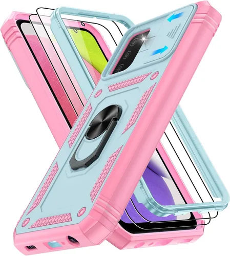 Vista 76 de Gritup Funda para Google Pixel 6 con cubierta deslizante para cámara y protector de pantalla (2 unidades), soporte de anillo giratorio 360°, funda