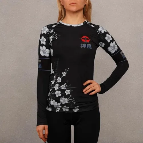 Vista 19 de Hardcore Training Camiseta de compresión de manga larga para mujer, capa base de compresión, ajustada, yoga, correr, gimnasio, entrenamiento