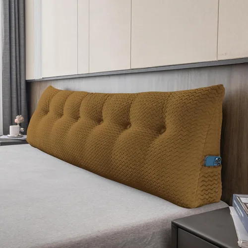 Vista 8 de Cabecera triangular grande, respaldo de cuña y soporte de posicionamiento, almohadas de lectura, almohadas de cuña para cama de día con funda