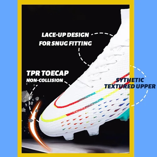 Vista 2 de Niber Zapatos deportivos de fútbol para niños y hombres, tenis de fútbol para equipo de fútbol, ligeros, para correr, al aire libre, cómodos