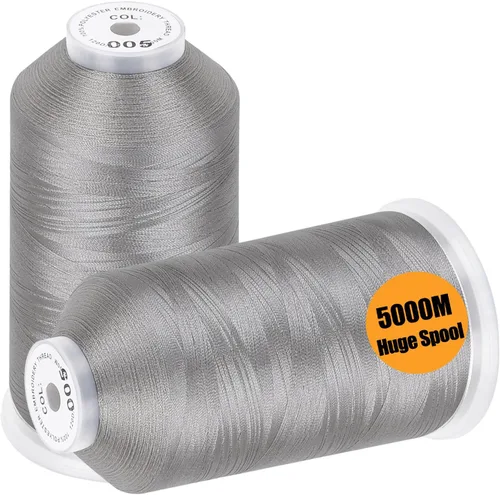 Vista 14 de New brothread - 2 bobinas enormes de 5000 m cada una de hilo de poliéster para máquina de bordar 40WT para máquinas comerciales y domésticas