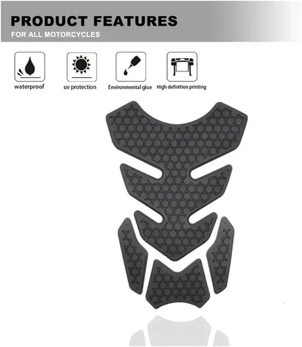 Vista 4 de Fuel Tank Gasket Motorcycle Fish Bone Sticker Gas Fuel Tank Protector Pad Cover Decal for Tenere 700 T700 XTZ 700 2019-2023 Motorbike