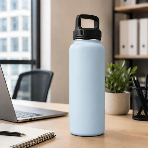 Vista 127 de SIPX™ Botella de Agua Aislada de 18 oz con 3 Tapas – Acero Inoxidable a Prueba de Fugas, Triple Aislamiento – Frío 24 Horas/Caliente 12 Horas – Negro