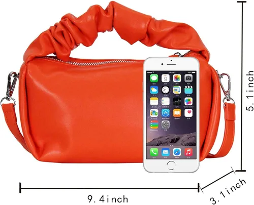 Vista 2 de Bolso de mano pequeño para mujer de piel sintética con asa superior y asa cruzada en la nube bolso de mano ligero