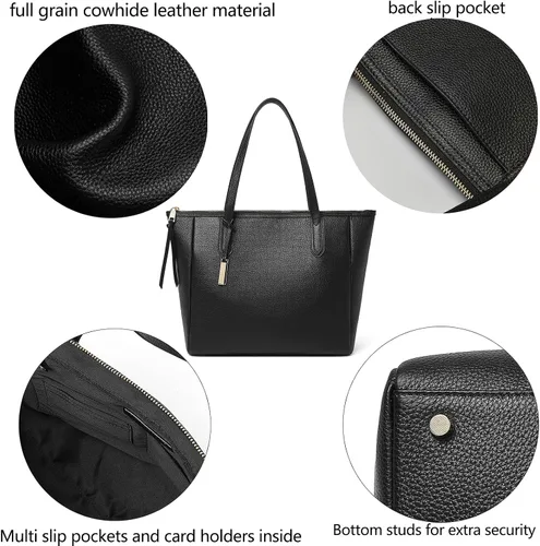 Vista 2 de DORIS&JACKY Leather Tote Bag Handbag For Women