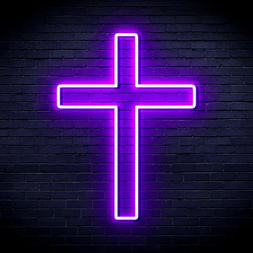 Vista 12 de ADVPRO Cruz Jesús Decoración Para El Hogar Flex Silicona LED Neon Sign - Azul - st16s33-fnu0059-b