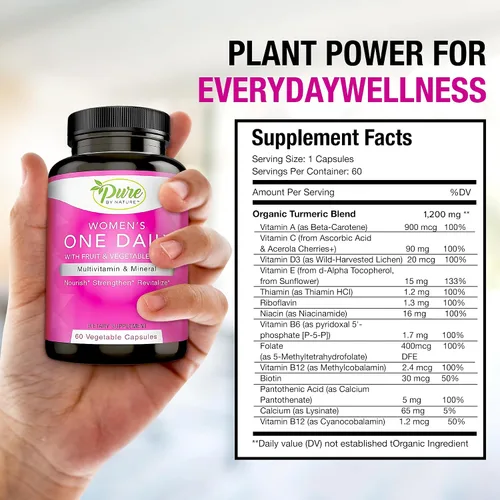 Vista 5 de Pure By Nature Multivitaminas diarias para mujeres, 60