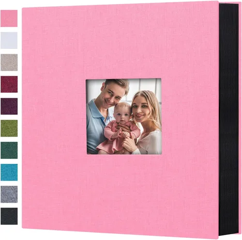 Vista 21 de Mublalbum Álbum de fotos pequeño de 4 x 6 pulgadas, 100 fotos, cubierta de lino, libro de fotos con bolsillos horizontales para boda, aniversario