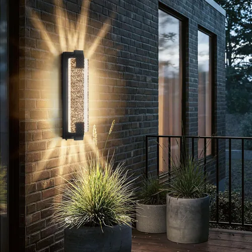 Vista 15 de camuucci Luz para exteriores del anochecer al amanecer, luces LED de porche de 15.7 pulgadas para exteriores, impermeable, moderno, soporte de pared