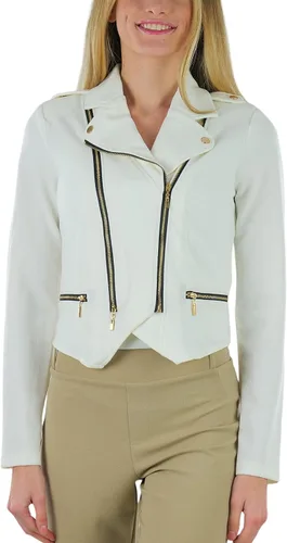 Vista 51 de ToBeInStyle Blazers de manga larga con cremallera y botones para mujer