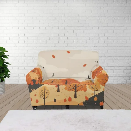 Vista 18 de Horeset Funda elástica para silla con diseño de flores hippie otoñales, funda para sofá, lavable, protección de muebles con espuma antideslizante