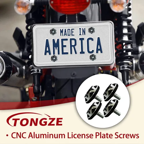 Vista 2 de Tornillos para placa de matrícula: kit de tornillos de pernos M6 para placa de matrícula entallados CNC en aleación de aluminio para automóviles