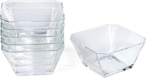 Vista 6 de Red Co. London - Juego de 6 mini cuencos de vidrio transparente cónico de 10.25 onzas para postres, aperitivos, salsas
