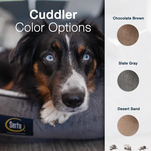 Vista 6 de Cama ortopédica para mascotas Serta Cuddler para perros – Marrón chocolate (grande)