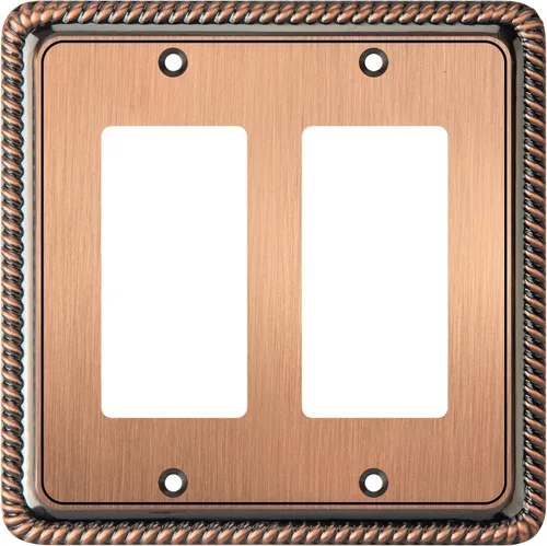 Vista 14 de Henne Bery Rope Edge - Placa decorativa de pared para interruptor (placa lisa, 2 unidades, bronce antiguo)