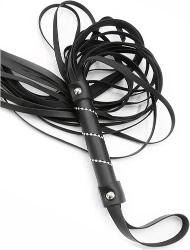 Vista 3 de Látigo negro de imitación para montar, látigo de caballo de cultivo, látigo de caballos ecuestres, látigo de cuero pequeño, látigo ergonómico