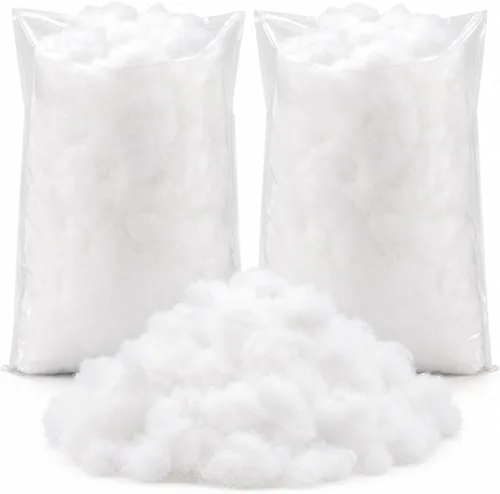 Vista 8 de Sumind 2 bolsas de decoración de nieve falsa mullida, fibra de algodón artificial, nubes falsas, manta suave para manualidades, manto, aldea Oro