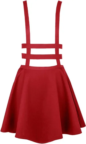 Vista 2 de EXCHIC - falda de tirantes para mujer, acampanada, corta