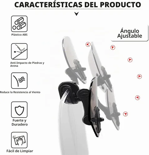 Vista 4 de Extensión universal para parabrisas de motocicleta, alerón ajustable, extensor de parabrisas para Kawasaki, Yamaha, Harley, Suzuki, Buell, Triumph