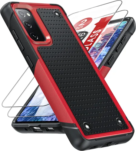 Vista 25 de LeYi Funda para Galaxy S21 FE-5G: Funda Samsung S21 FE con protector de pantalla, doble capa protectora de policarbonato duro y TPU suave Android