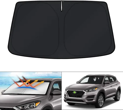 Vista 293 de KUST - Parasol plegable para parabrisas para BMW X1 E84, accesorios 2011 2012 2013 2014 2015, protector de visera de sol ajustable que bloquea