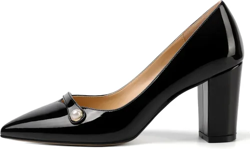 Vista 2 de ROSERWISH Zapatos de vestir de tacón alto para mujer, con puntera puntiaguda, de 3.5 pulgadas
