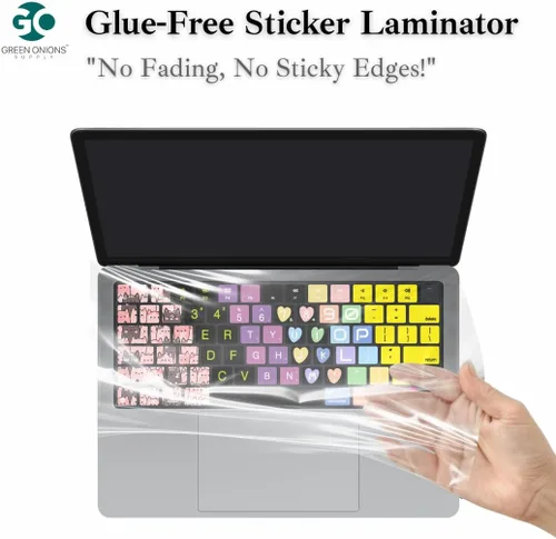 Vista 2 de GOS Keyboard Cap Pro para MacBook Pro de 13" [2 unidades] – Película patentada de 0.001 in de cobertura completa con soporte Touch ID sin perforar