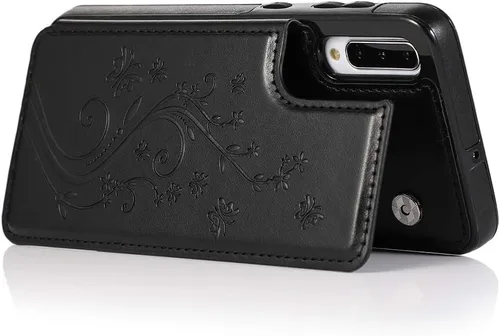 Vista 5 de Funda de teléfono para Samsung Galaxy A50 con protector de pantalla de vidrio templado y tarjetero con soporte para tarjetero, accesorios de cuero