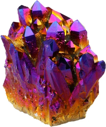 Vista 14 de Rockcloud - Escultura de cristal de cuarzo arcoíris con recubrimiento de titanio, geoda natural, druzy, piedra preciosa para decoración del hogar