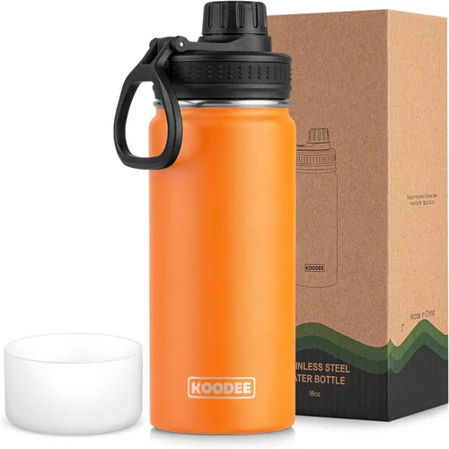 Vista 44 de koodee Botella de agua para niños, botella de agua de acero inoxidable de 12 onzas con aislamiento al vacío para la escuela, botella de agua de boca